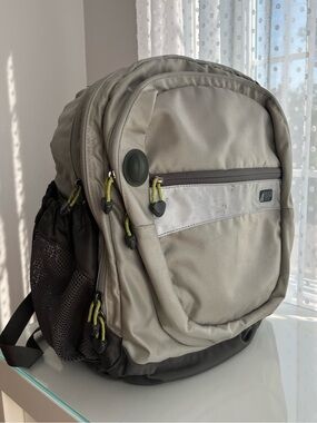 MEC Men's Light Khaki and Brown Multi-Compartment Backpack for Travel and School